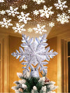 Silver snow flake tree top light