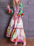 White tropical print maxi dress