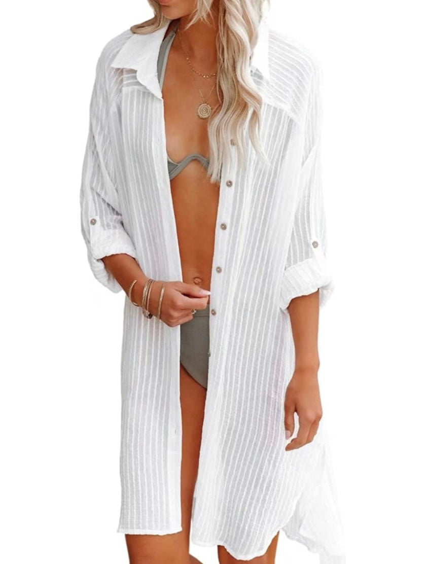White cover up tunic