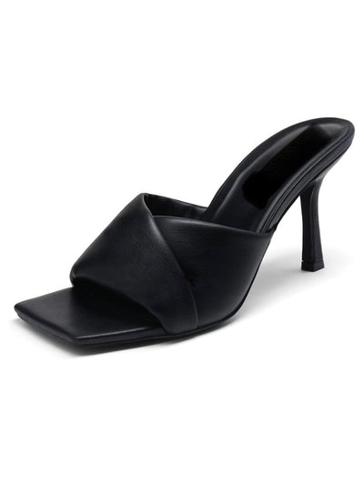 Black square front heel slides