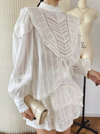 White set embroidered top and skirt