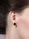 Black shamrock earrings