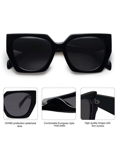 Black big square sunglasses