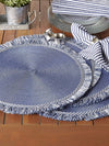 Set of 6 blue round placemats
