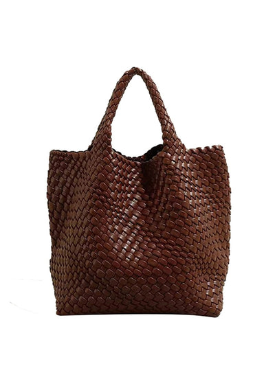 Dark brown faux leather boho handbag