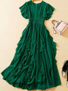 Green emerald events maxi dress