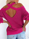 Shoulders off fuchsia sweater