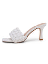 White braided heel slides