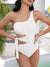 White one piece one shoulder swimsuit