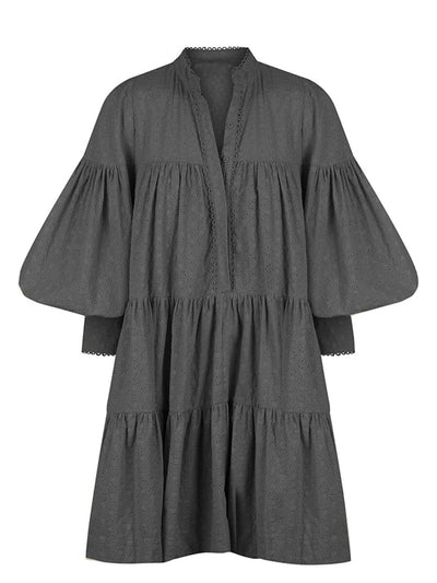 Gray A-line midi dress