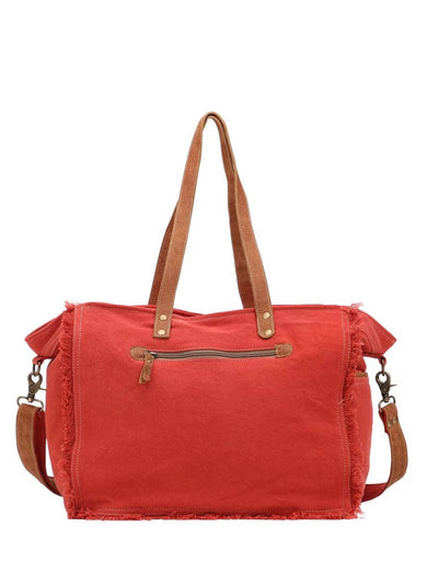 Red coral canvas bag