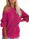 Shoulders off fuchsia sweater