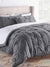Pleaded gray comforter