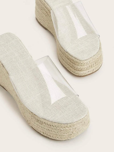 Translucent wedge high heels platform sandals