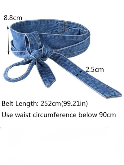 Blue jeans bow belt