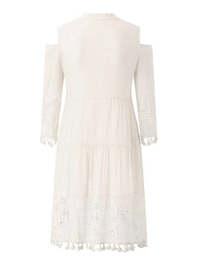Boho white mini dress