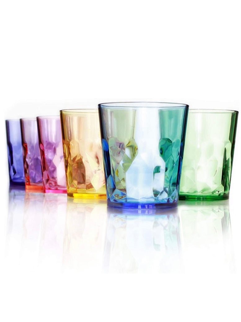 Set of 6 multicolored plastic cups