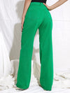 Green wide straight pants