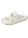 White 2 straps slides foam plastic sandals