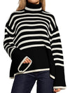 Black striped oversized sweater