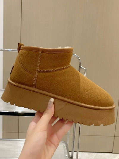 Camel low height snow boots