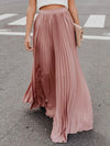 Pink pleaded wide maxi skirt