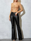 Black faux leather high rise pants