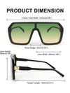 Black and green glass pentagonal sunglasses