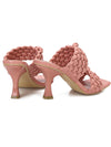 Pink braided heel slides