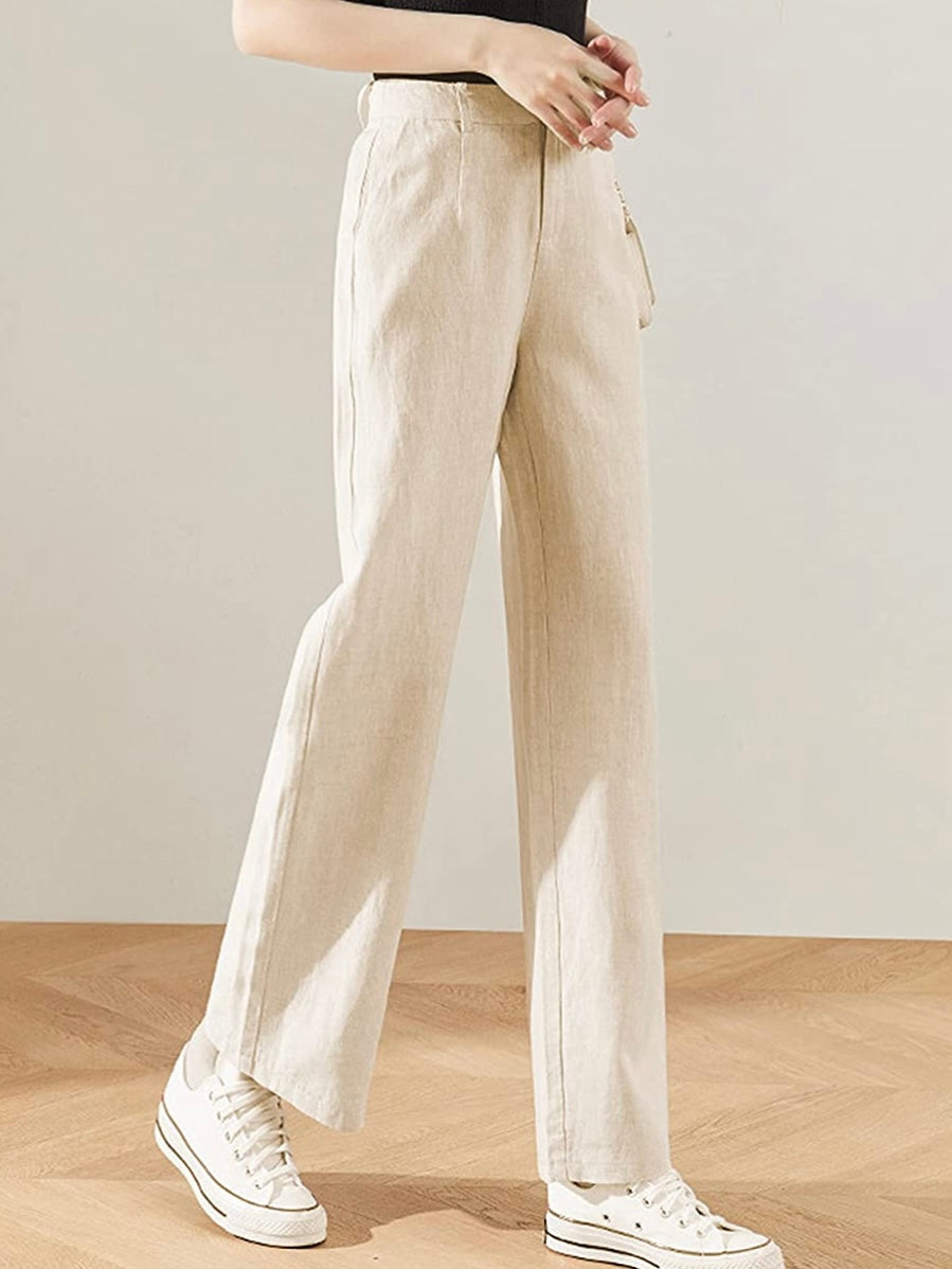 Beige boho beach summer pants