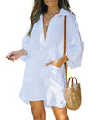 White loose beachwear dress cover up