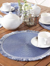 Set of 6 blue round placemats