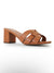 Brown low square heel slides