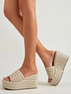 Natural wedge high heels platform sandals