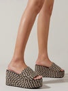 Bicolored wedge high heels platform sandals