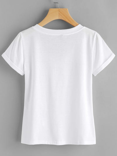 White basic V-neck T-shirt