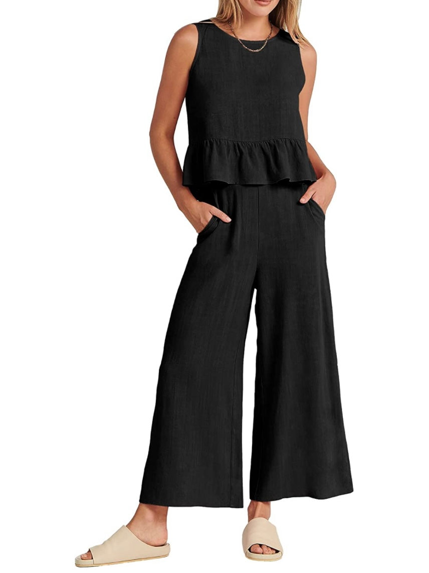 Black set of 2. Top and lounge pants