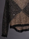 Gold and black net top