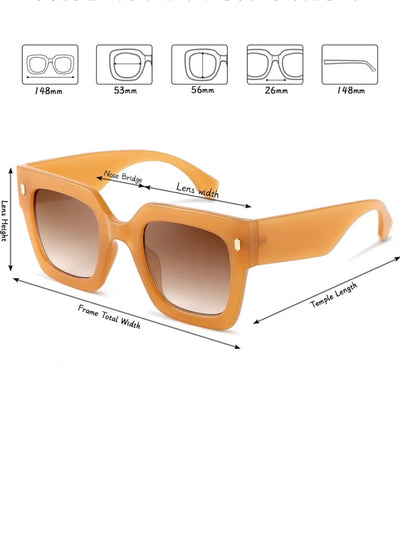 Caramel square sunglasses