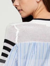 White and black horizontal stripes sweater