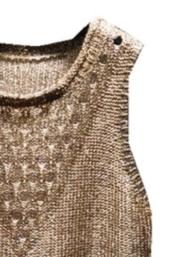 Khaki gold crochet top