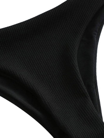 Black bikini V top and bottom bikini swimwear