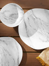 Set of 12 pieces white stone melamine tableware