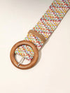 Multicolored round buckle boho belts