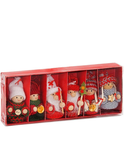 Set of 6 Christmas dolls ornaments
