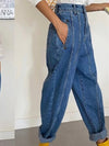 High rise tapered baggy jeans