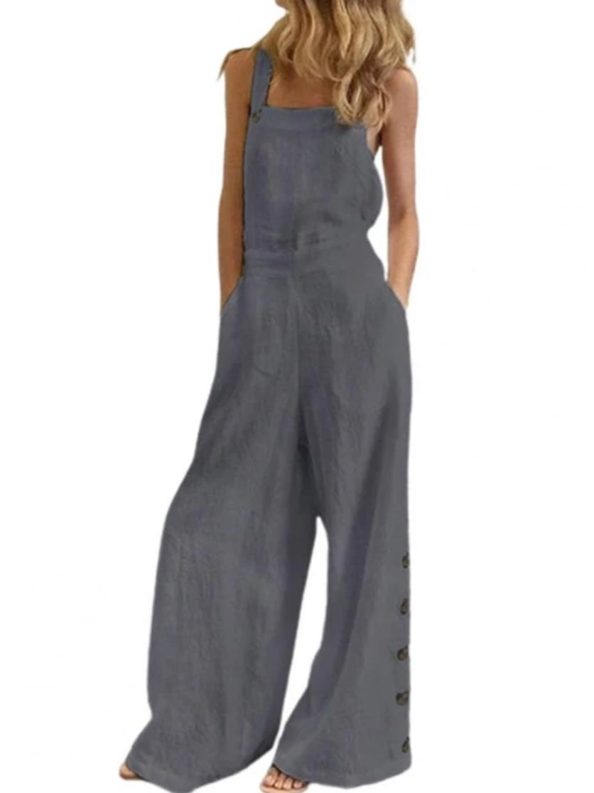 Gray loose and flare jumper overall