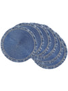 Set of 6 blue round placemats