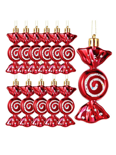 Pack of 6 Christmas candy ornaments