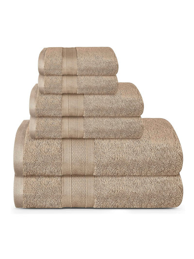 Set of 6 brown towels